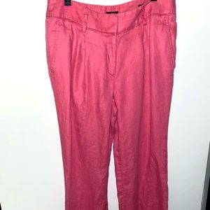Size 4 Ann Taylor dark pink Loft linen trousers